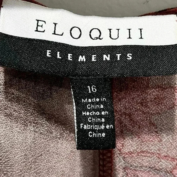 ELOQUII Elements Floral Print Midi Wrap Dress‎ with Puff Sleeves, 16 - Picture 7 of 9